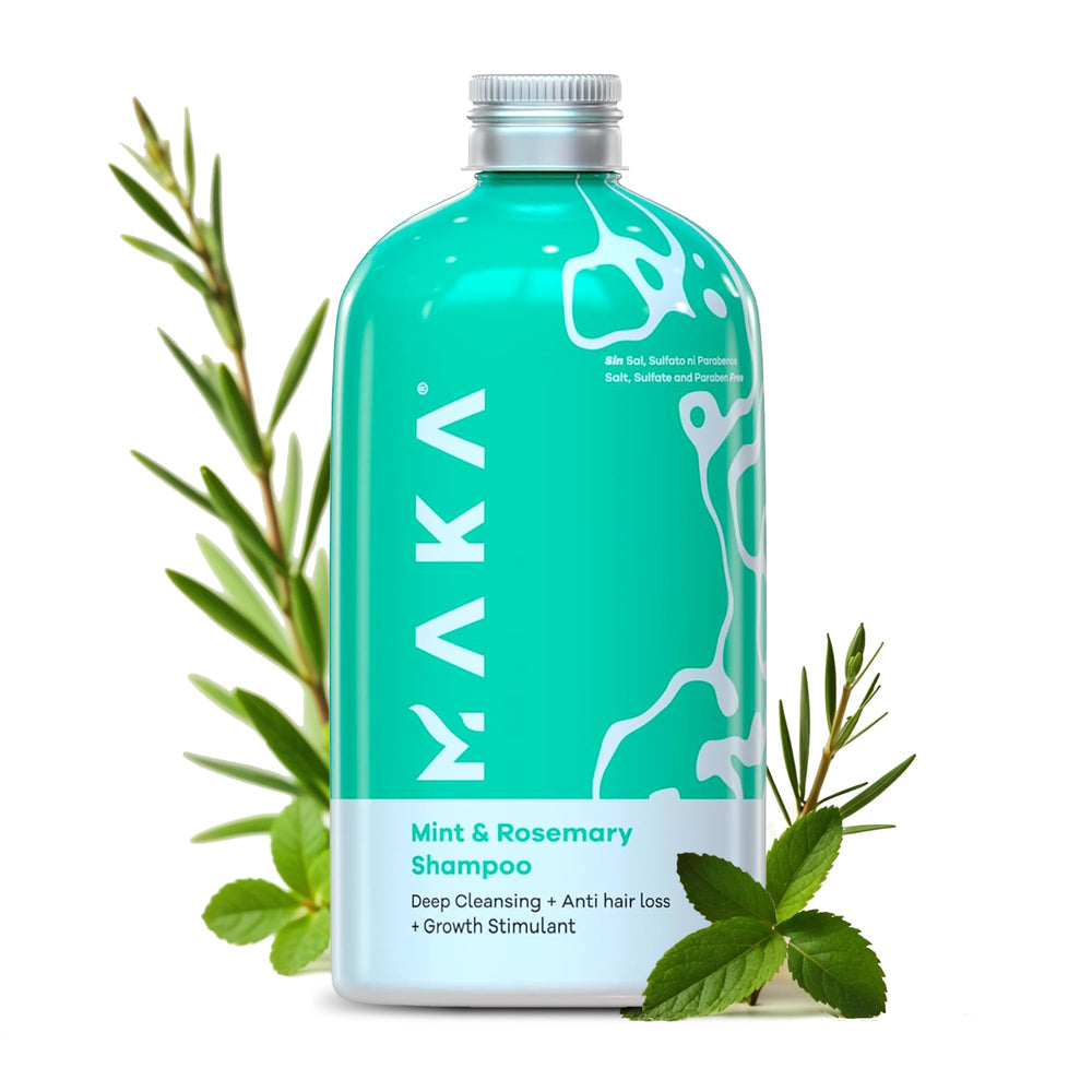 Maka Capilar Health mint rosemary shampoo bottle for a refreshing cleanse on oily hair