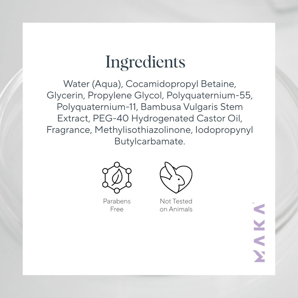 Maka Essentials daily-hold-mousse provides dependable all-day style with no stiffness.
