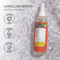 MAKA Essentials Lamellar Water glossed hair after use reflects salon-like shine