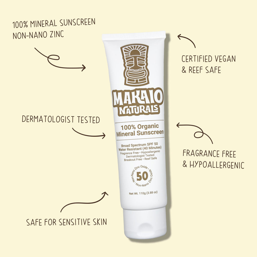 Makaio Naturals fragrance-free sunscreen suitable for pregnancy and kids