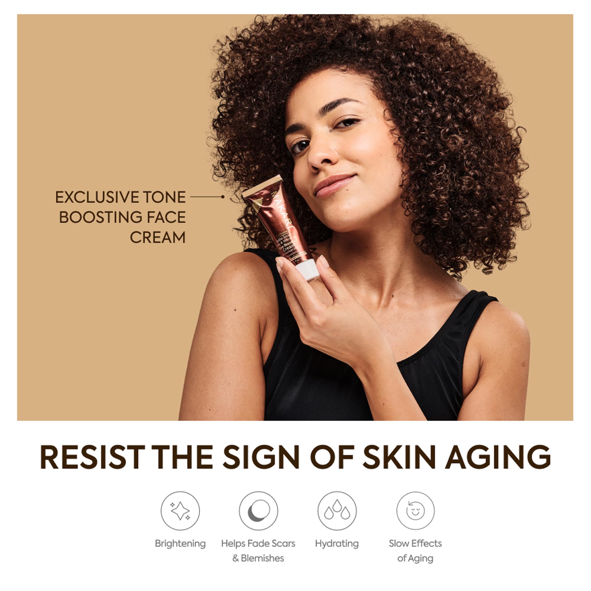 Makari night application scene demonstrates gentle nightly facial care routine