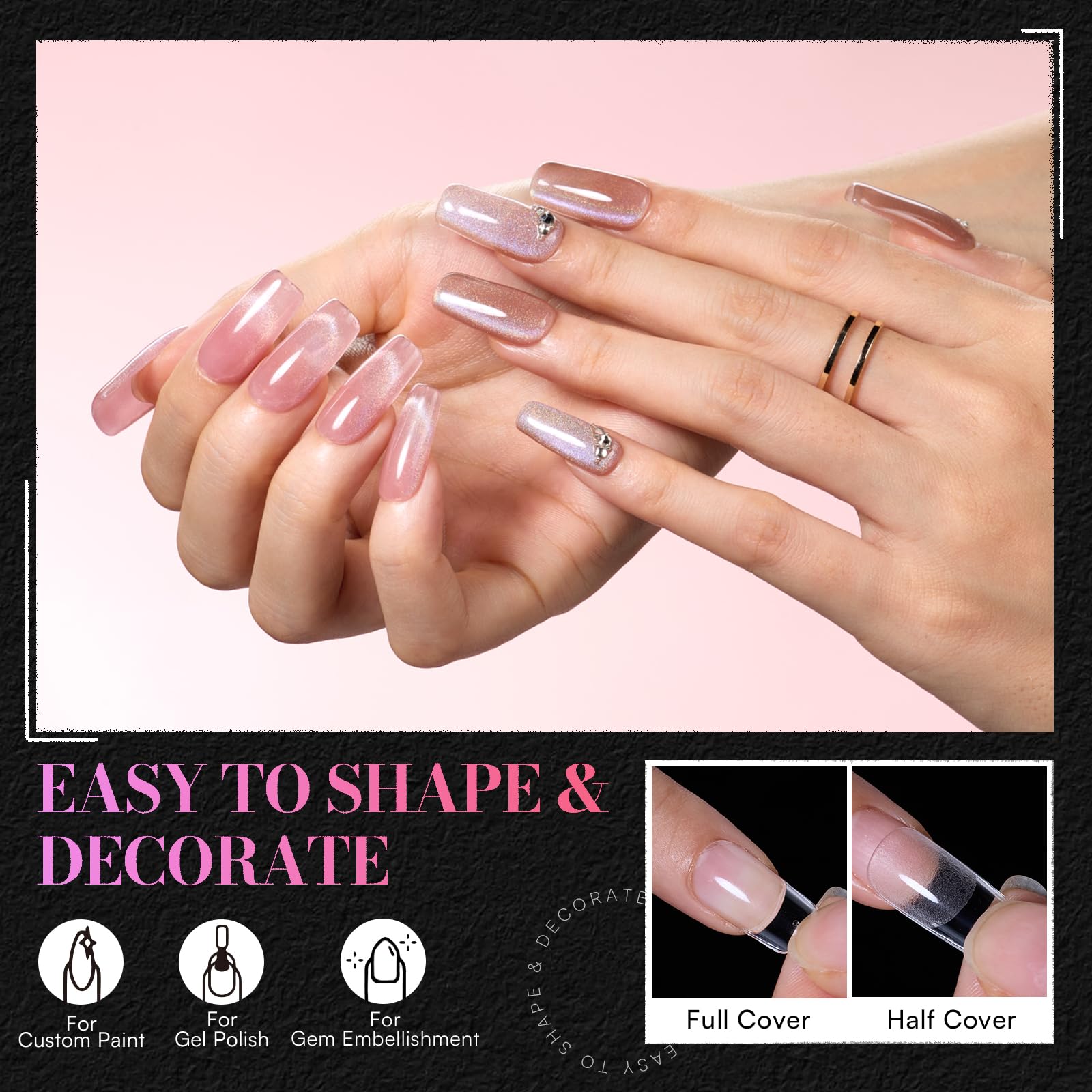 Makartt 15-size nail tip set covers petite to wide nail beds for quick sizing.