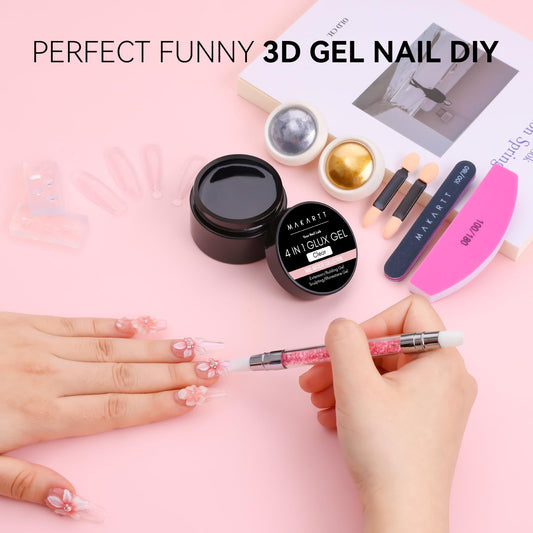 Clear 3D gel bottle by Makartt for smooth extensions.