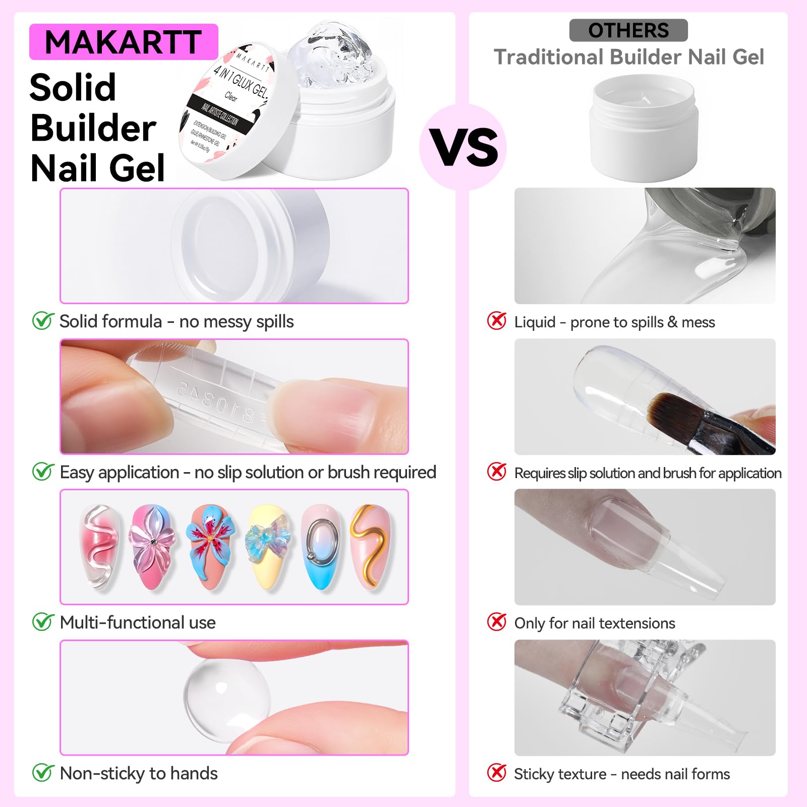 Makartt 3D gel chrome powder compatibility for metallic shine.