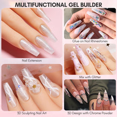 Makartt 3D Nail Gel Glitter White Pink adds sparkling color with easy shaping