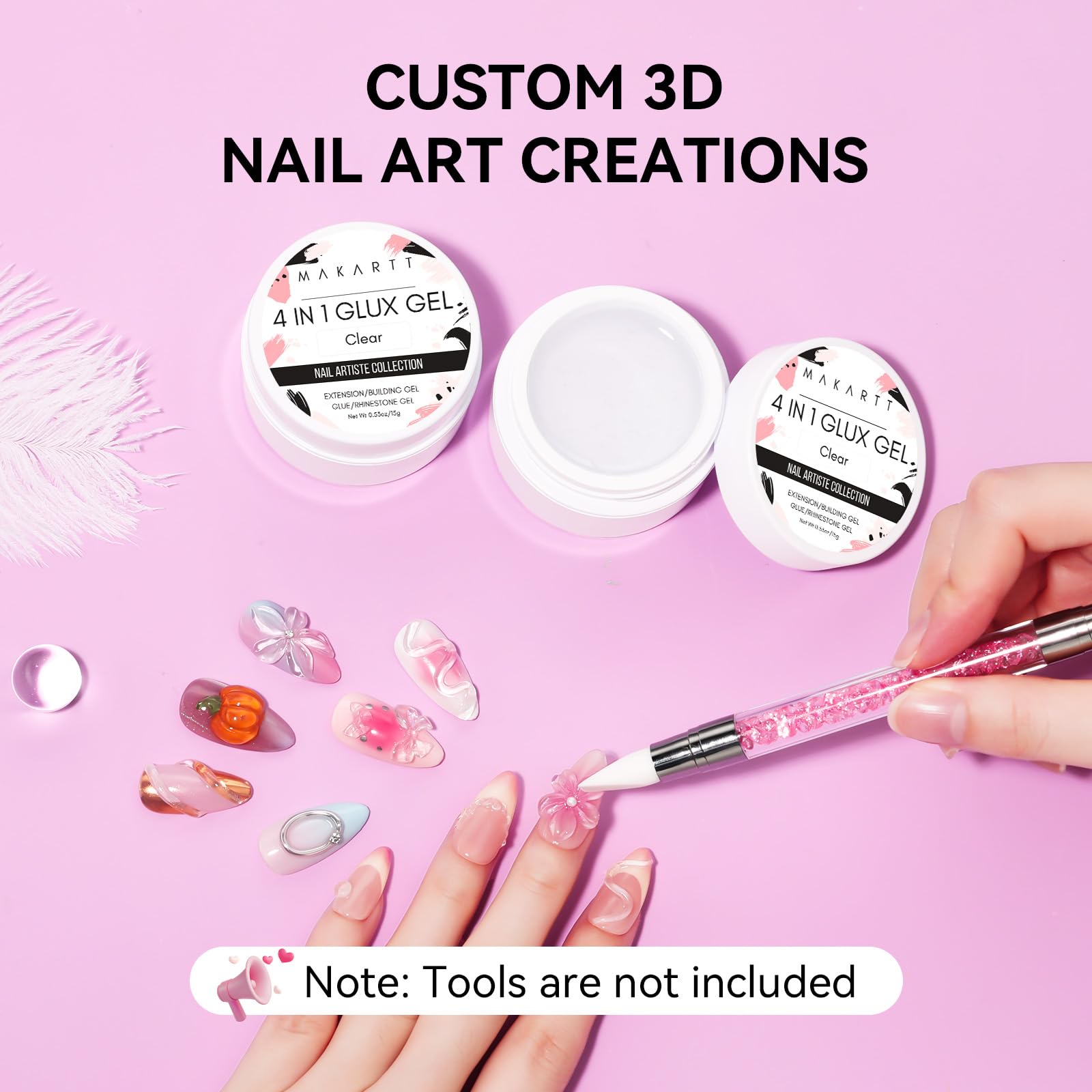 Makartt 3D sculpting gel for dimensional nail art design