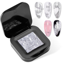 Makartt 3D Sculpting Gel with Silver Fairy Aurora glitter for eye-catching nail art.