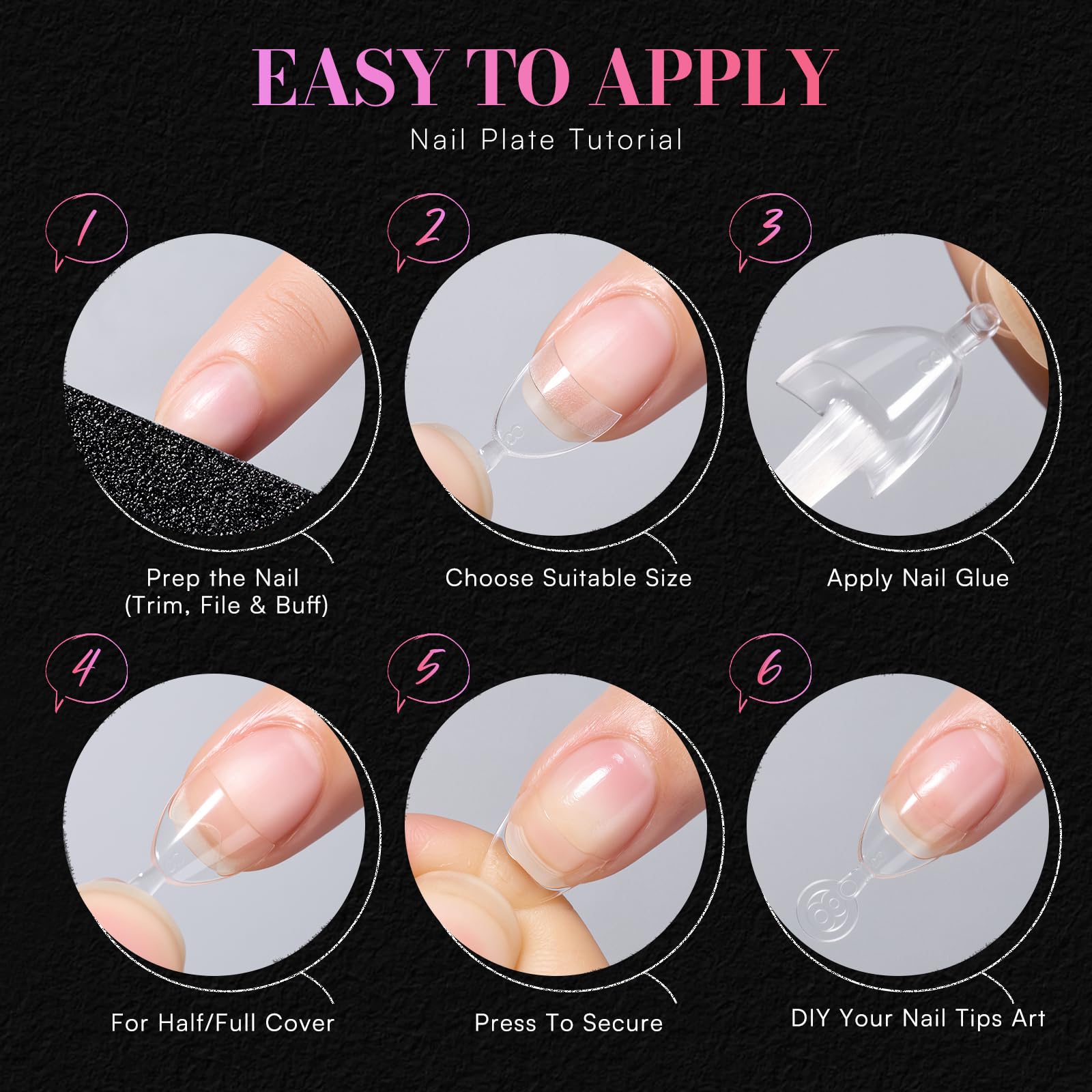 Makartt almond shape tips suit both salon and at-home nail extensions.