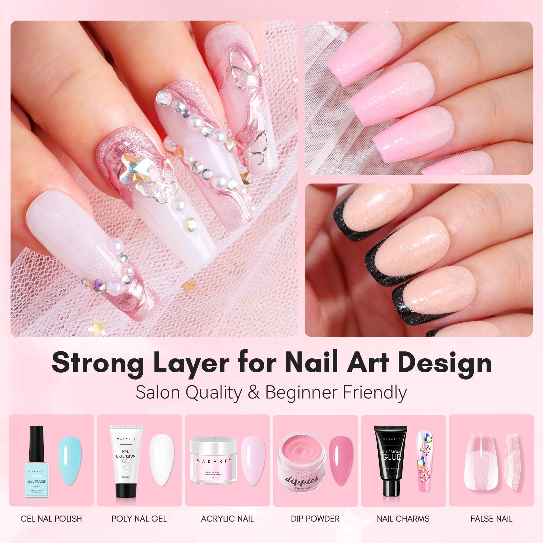 Makartt Base Coat provides strong foundation for nail art.