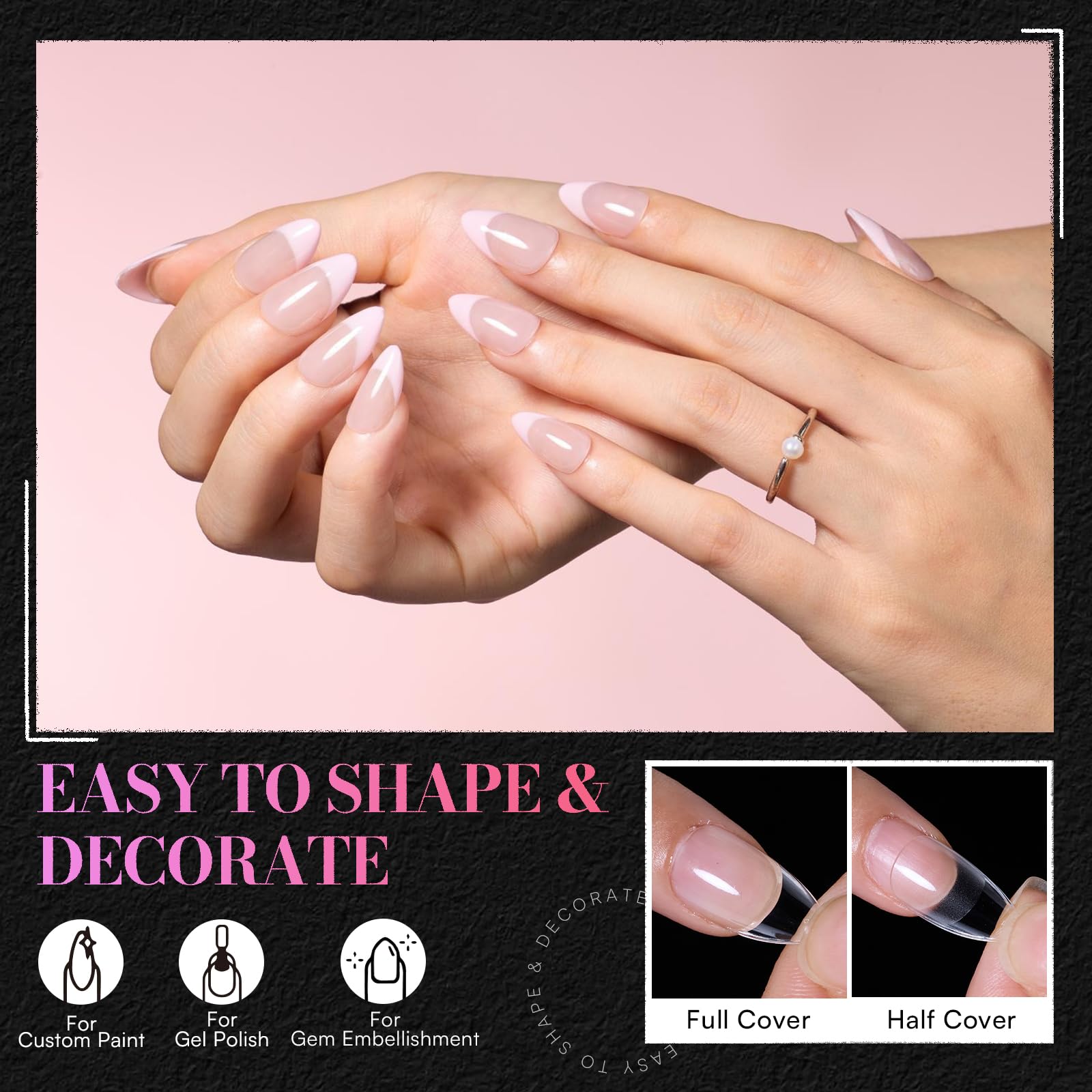 Makartt bend-resistant almond tips stay smooth during daily activities.
