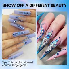 Makartt blue nail rhinestones size-variation provides six sizes for versatile designs