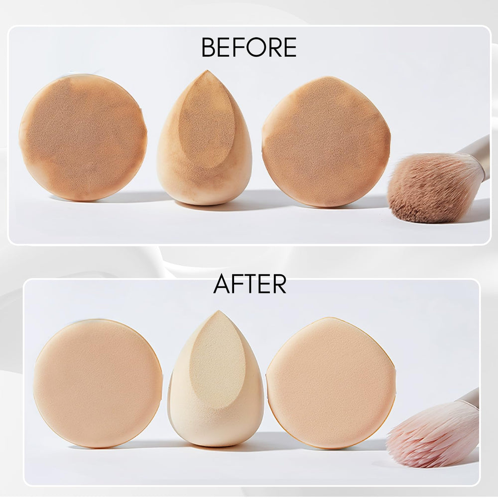 Makartt Brush Cleaner Solution with brushes in a bowl demonstrates thorough cleaning