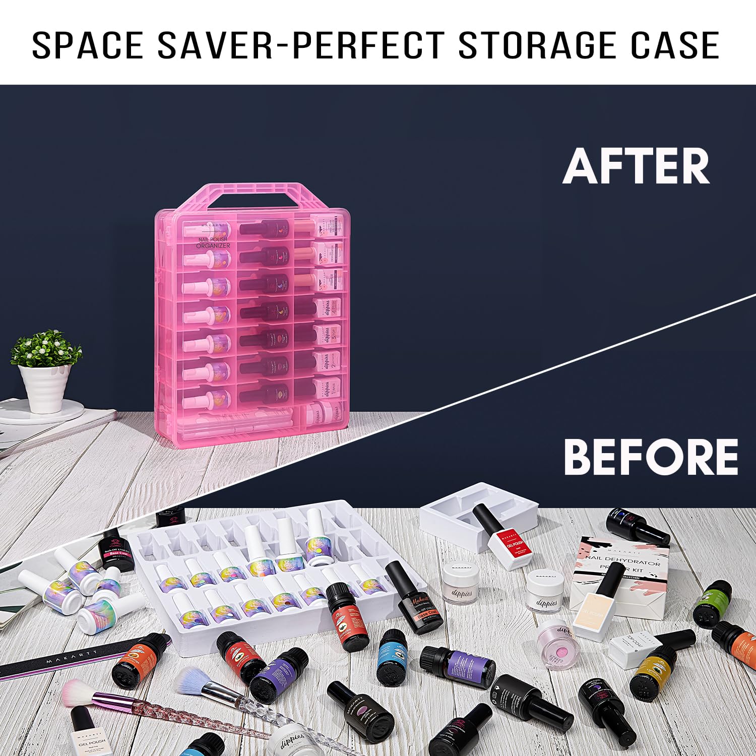 Makartt clear dust-free design keeps bottles visible without opening the box.