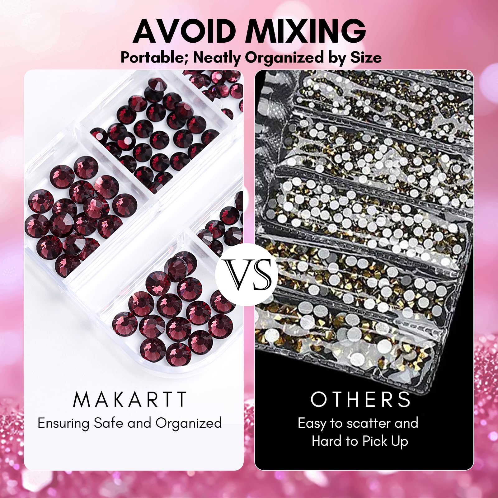 Makartt dark purple rhinestones 2.5mm flatback versatile for crafts.