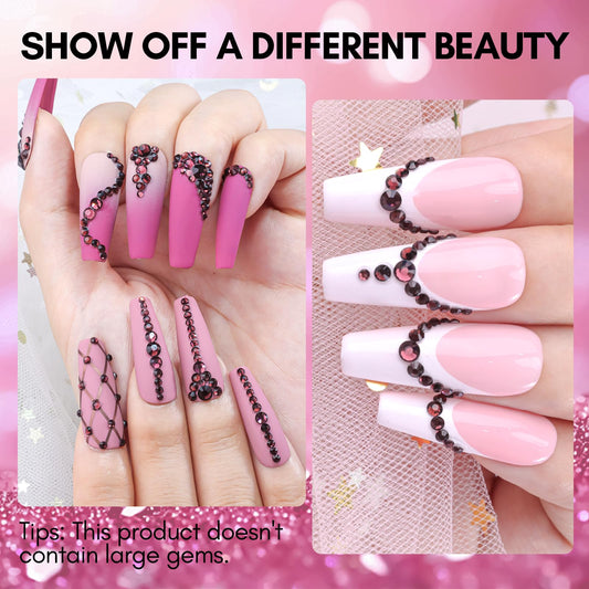 Makartt dark purple rhinestones 2mm flatback for intricate nail art.