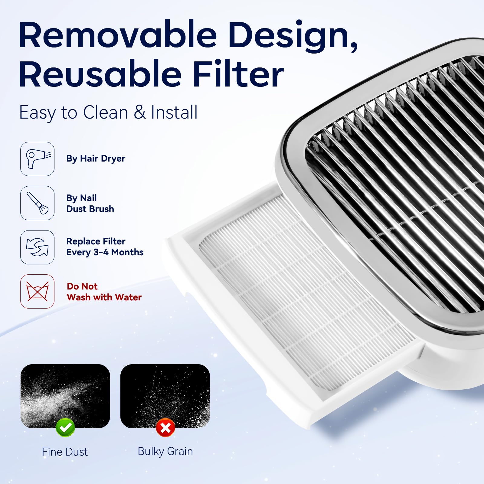 Makartt reusable filter closeup highlighting easy cleaning and longevity.