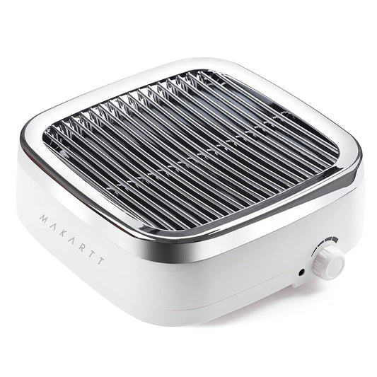 Makartt Nail Dust Collector front view with dual suction for cleaner manicure spaces.