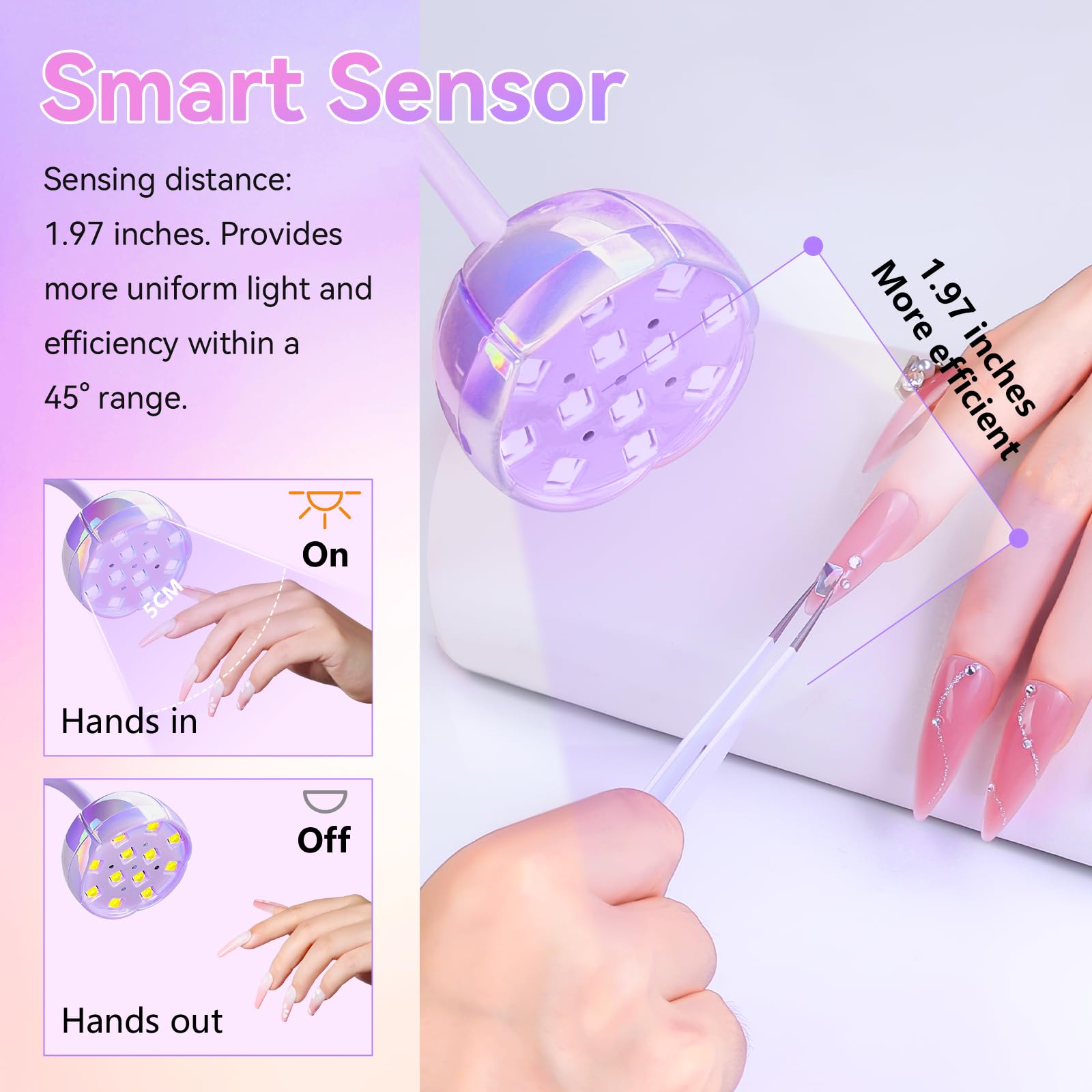 Makartt flower-style base adds stability during nail sessions.