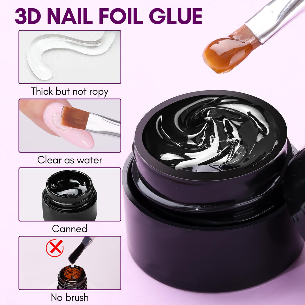 Makartt glue allows linear foil designs with gel polish