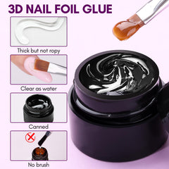 Makartt glue allows linear foil designs with gel polish