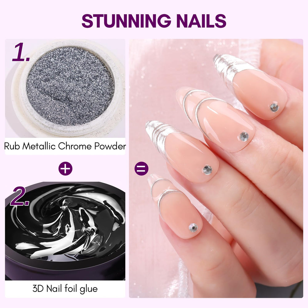Makartt foil glue enabling quick foil sticker transfer for DIY nail art