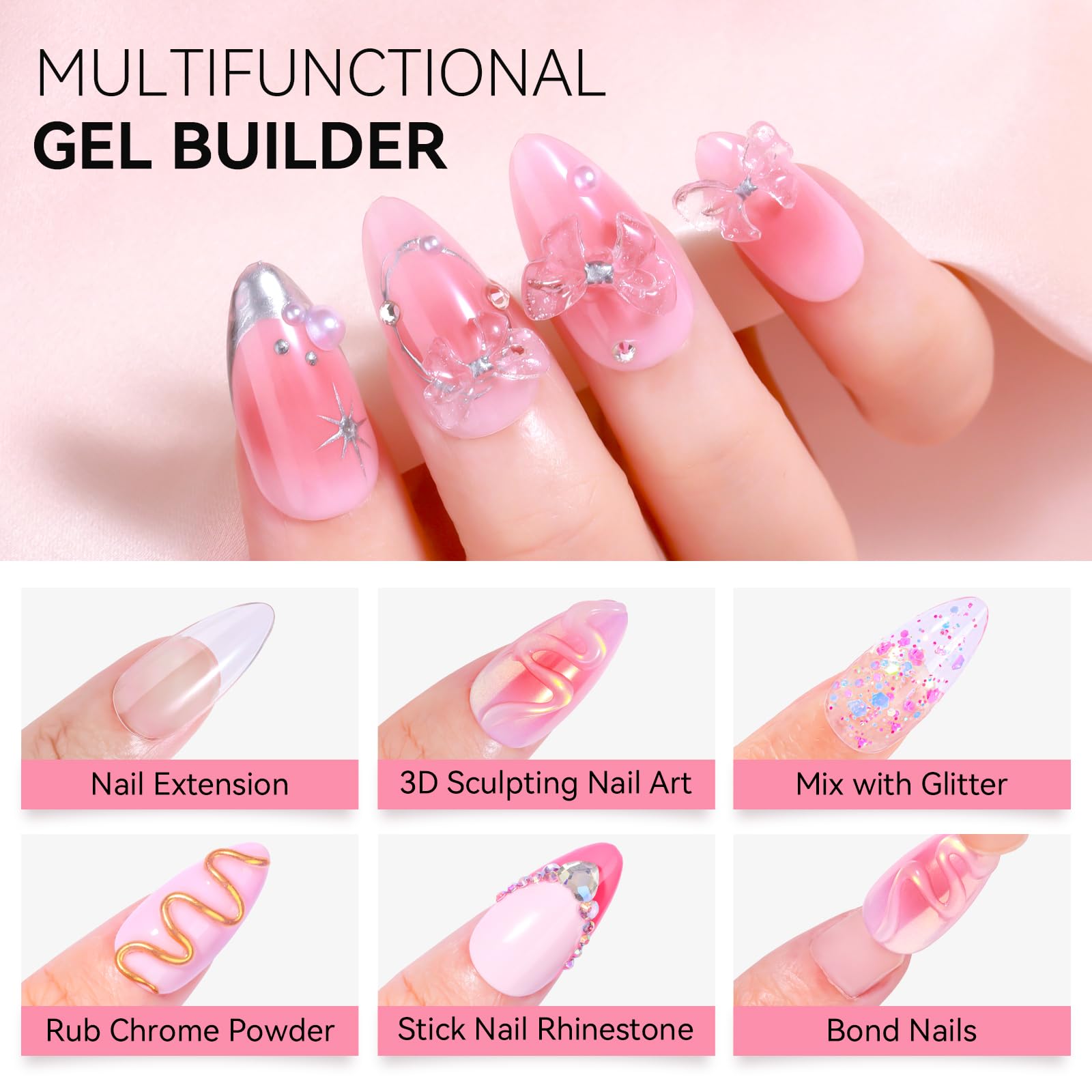 Makartt gel builder extension gel creates durable, lightweight nail extensions.