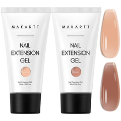 Makartt HEMA-free poly gel set nude close-up for smooth extensions