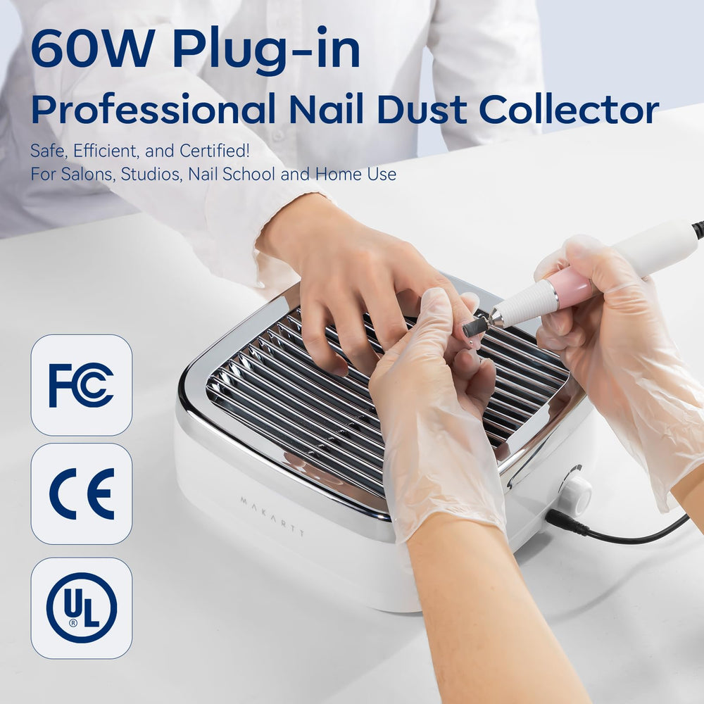 Makartt in-use during a manicure with two-turbine suction active.