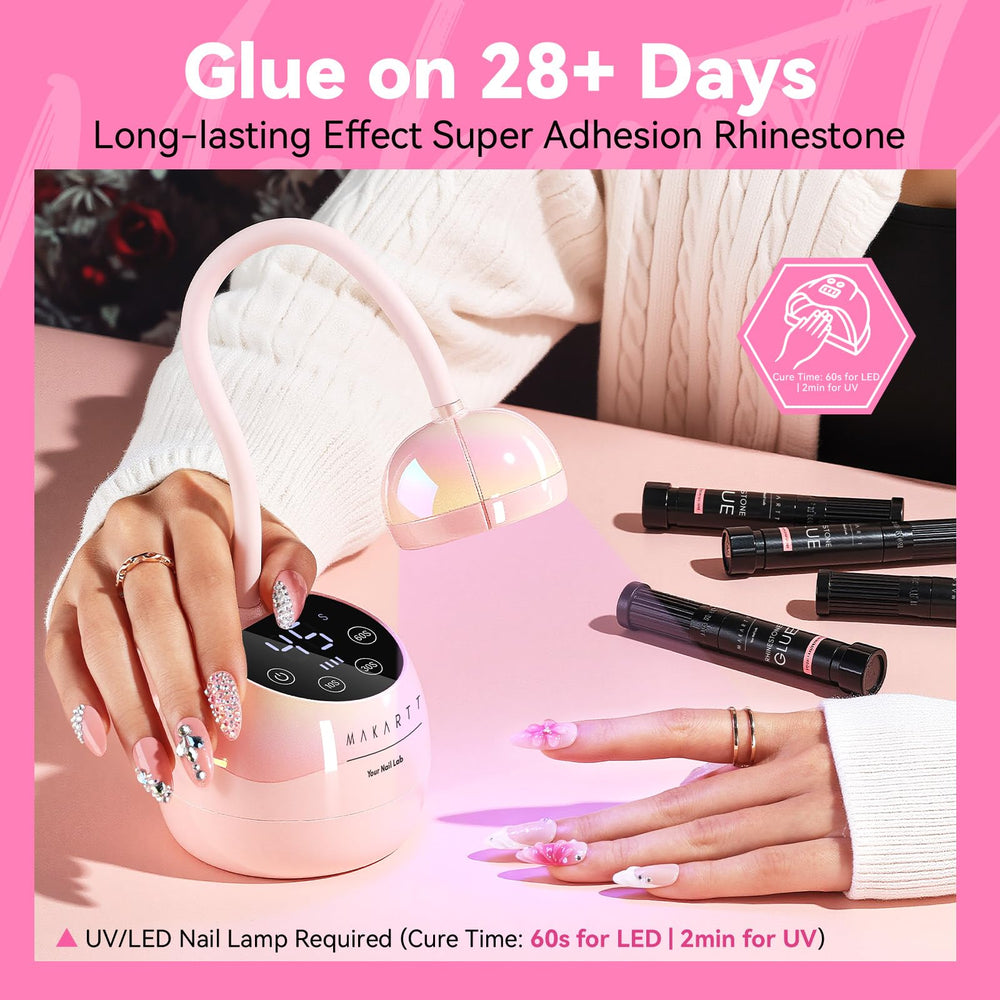 Makartt LED curing enhances durability for two-week wear on nails.