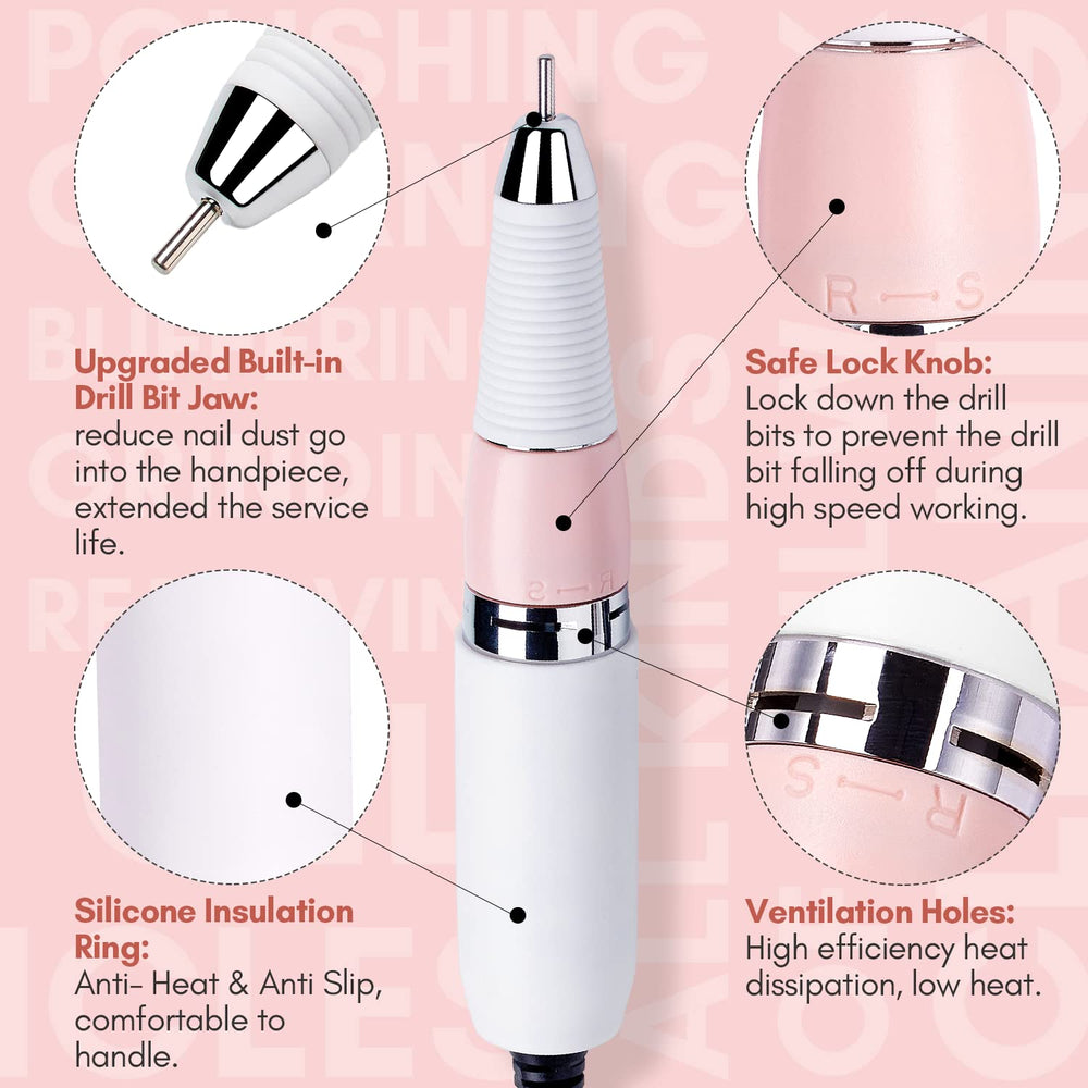 Aluminum body with ventilation on Makartt Malory handpiece for heat dissipation