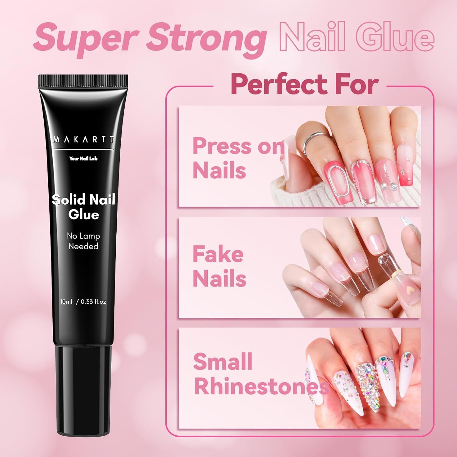 Makartt nail-art DIY scene showing precise glue for decorations.