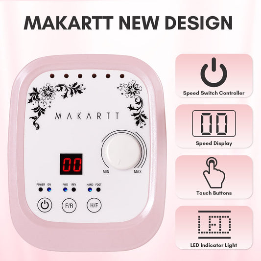 Makartt Genesie nail drill at 35000RPM for smooth removal.