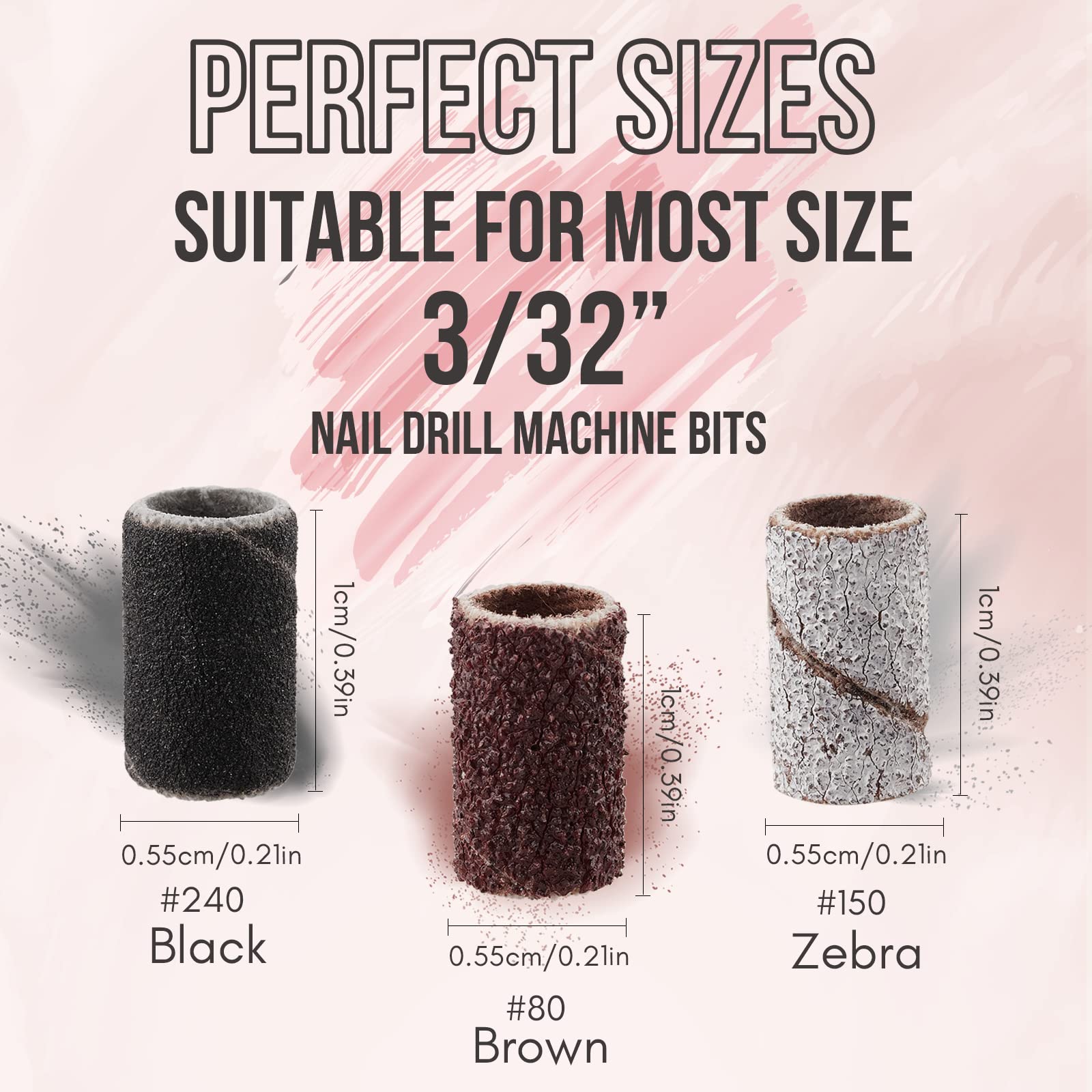 Makartt Nail Drill Bands 150 zebra grit for smooth acrylic filing