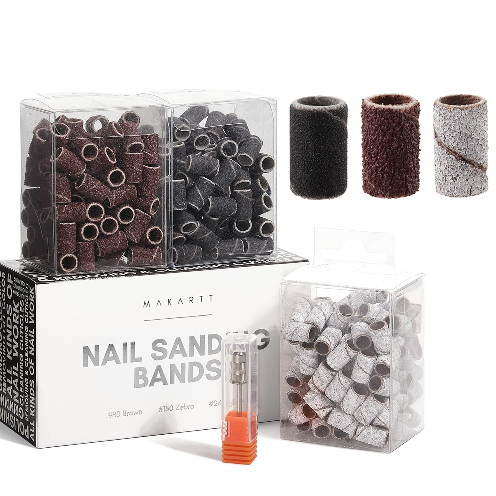 Makartt Nail Drill Bands 80 brown grit for efficient gel removal and shaping