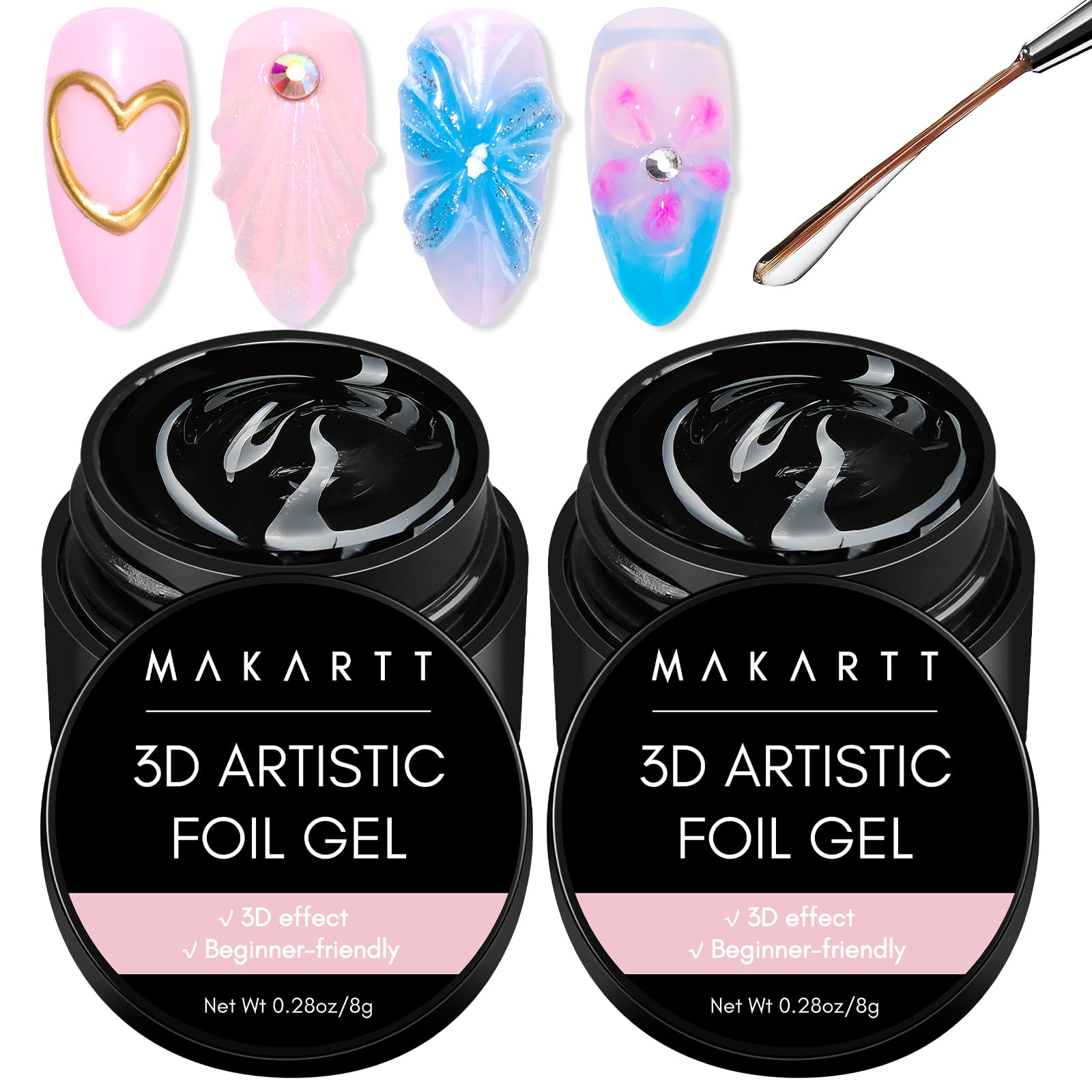 Makartt Nail Foil Glue for 3D transfer with a vivid nail art effect