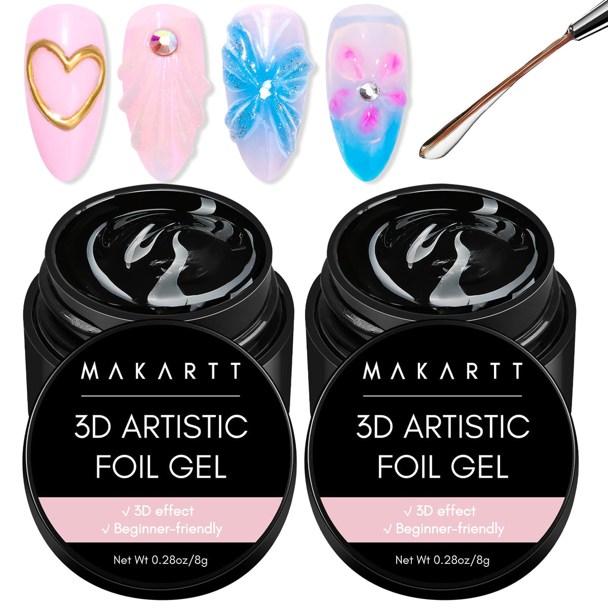 Makartt Nail Foil Glue for 3D transfer with a vivid nail art effect