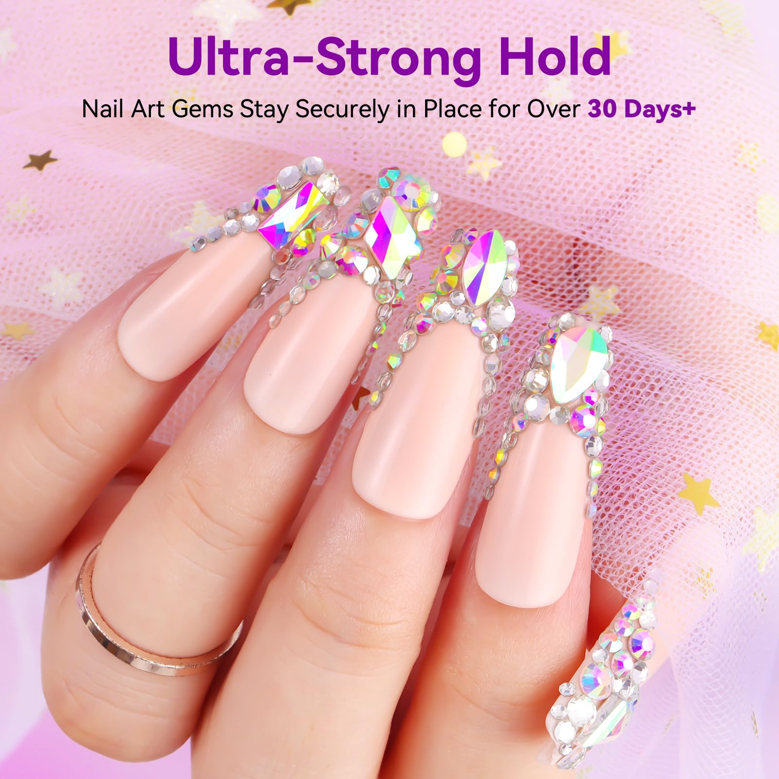 Makartt nail glue for 3D art with gems provides lasting hold
