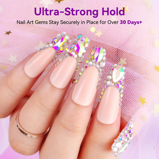 Makartt nail glue for 3D art with gems provides lasting hold