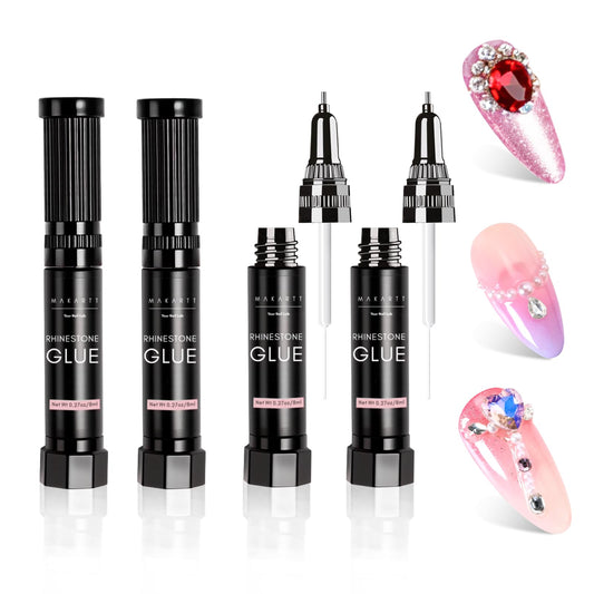 Makartt Nail Rhinestone Glue Gel dual-head applicator for precise charm placement.
