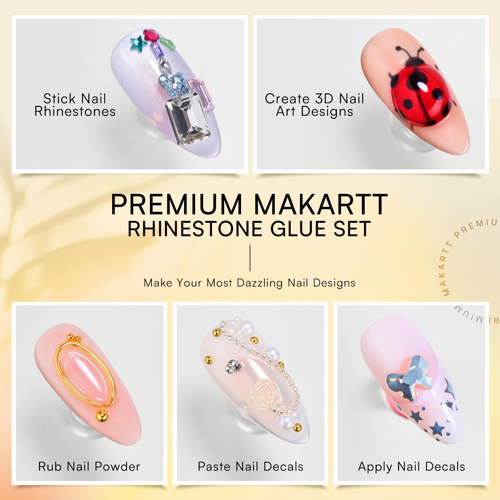 Makartt precision tubes for fine control during 3D nail art.