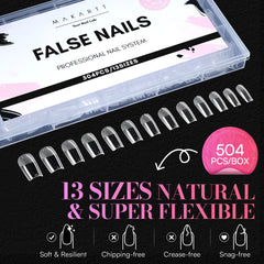 Makartt nail tips being applied to a nail bed for demonstration