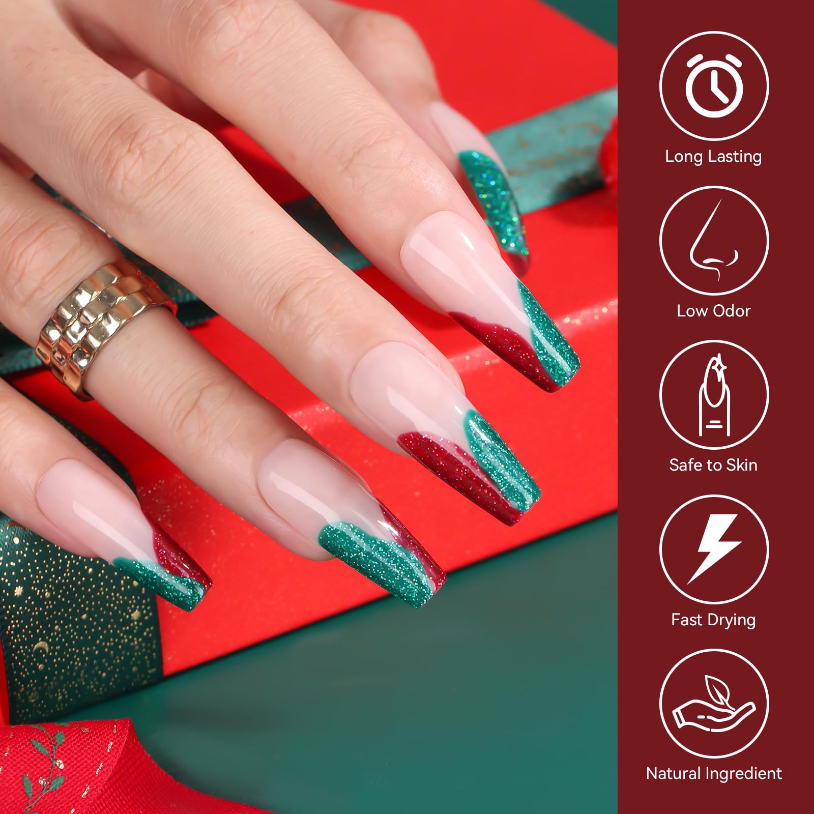 Makartt glitter gel uses natural resin for safer, low-irritant finish.