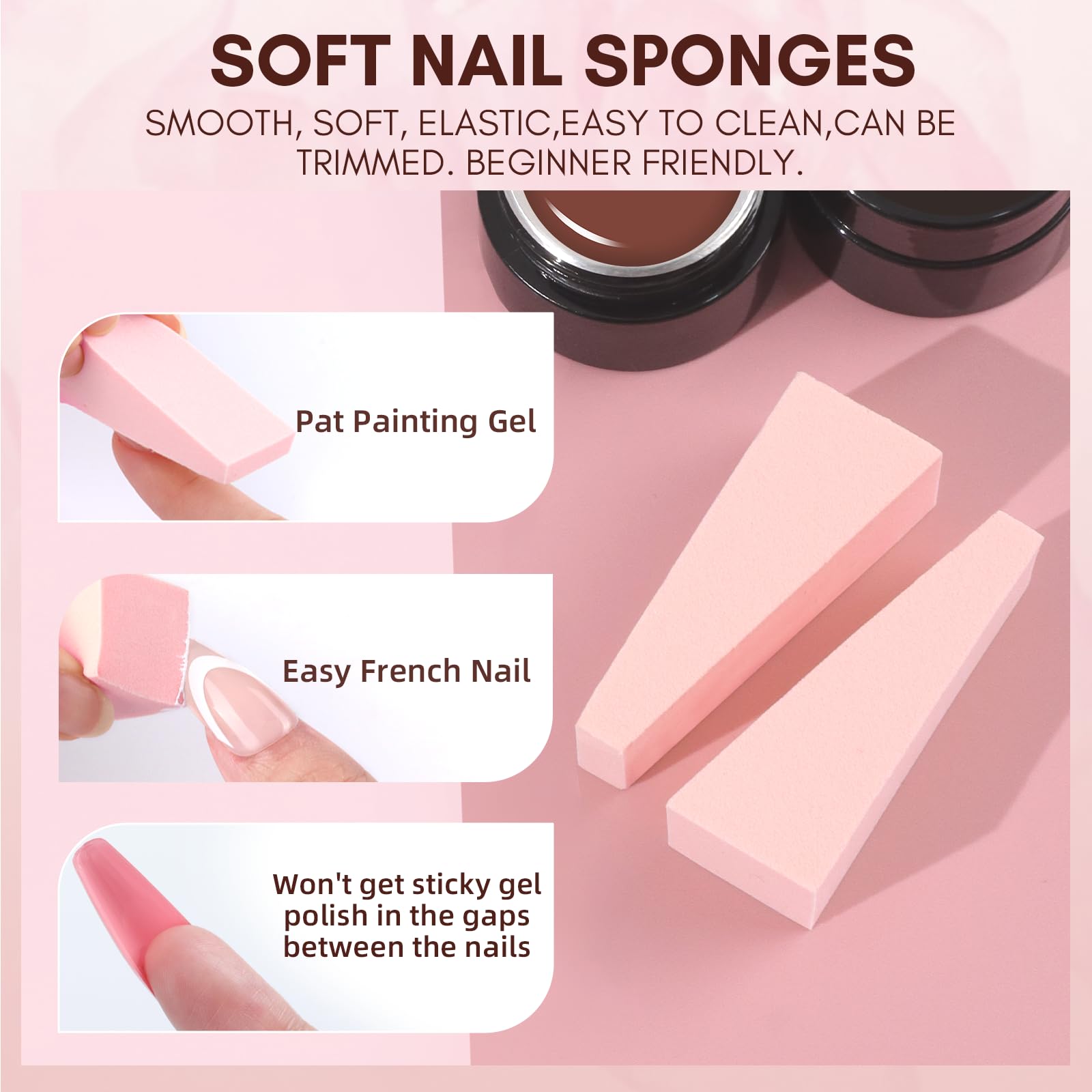 Six blush-tone Makartt ombre gel swatches for gradient planning.