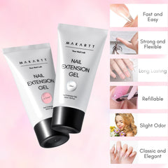 Makartt Poly Nail Gel Kit nature pink 50ml close-up, soft tint for natural nails.
