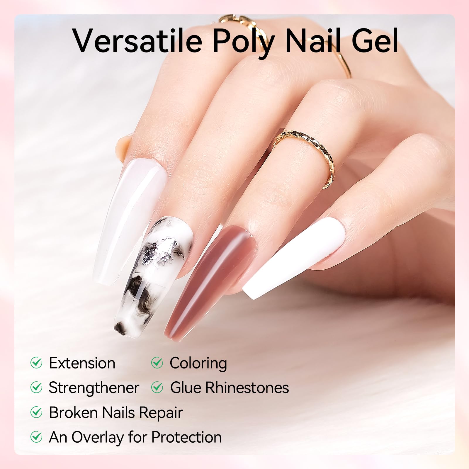 Makartt poly nail gel set pastel blue swatches for delicate nail art