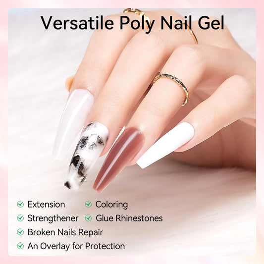 Makartt poly nail gel set pastel blue swatches for delicate nail art