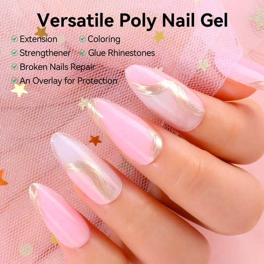 Makartt Poly Nail Gel Set application demo illustrating easy sculpting on nails