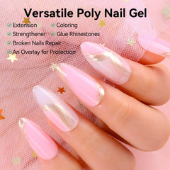 Makartt Poly Nail Gel Set application demo illustrating easy sculpting on nails