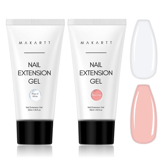 Makartt poly nail gel set milky white bottle for elegant French mani