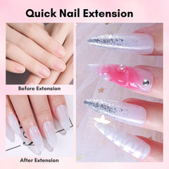 Makartt poly nail gel set nude pink bottle for natural look overlays
